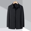Middle-aged and Elderly Spring and Autumn Thin Lapel Button High-end Jacket for Men's Business Casual Daddy Jacket Simple Casual