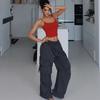 Western Style Gyaru Overalls Women High Waist Slimming Straight Wide Leg Casual Pants Pants Bottoms