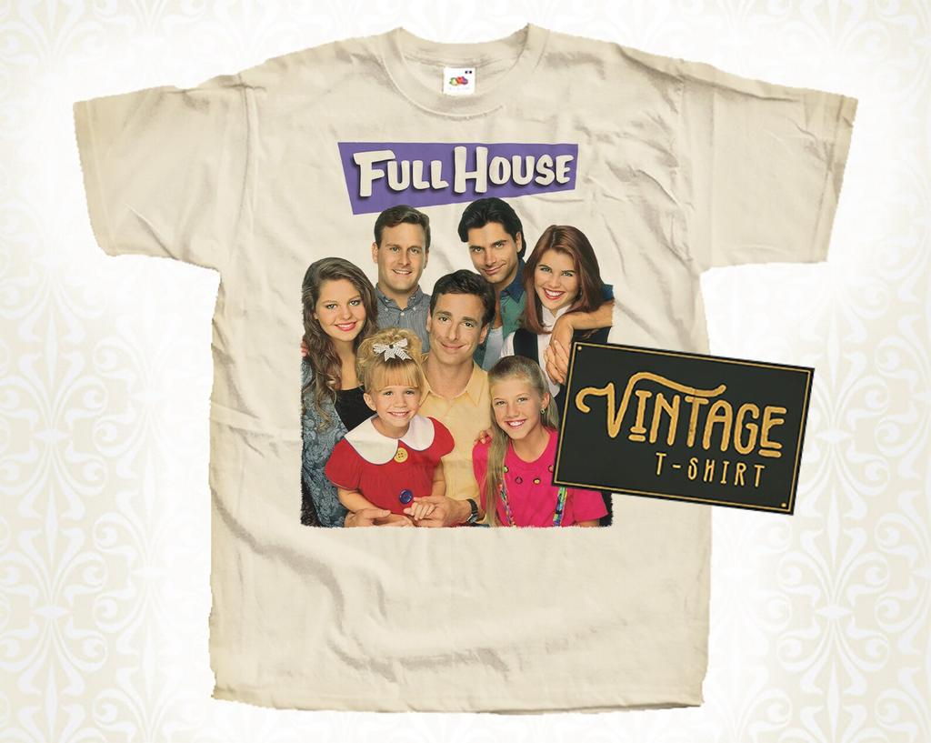 Full House V2 T-Shirt Vintage Natural color Men's T-Shirt DTG Digital Print SIZES S M L XL 2XL 3XL 4XL 5XL