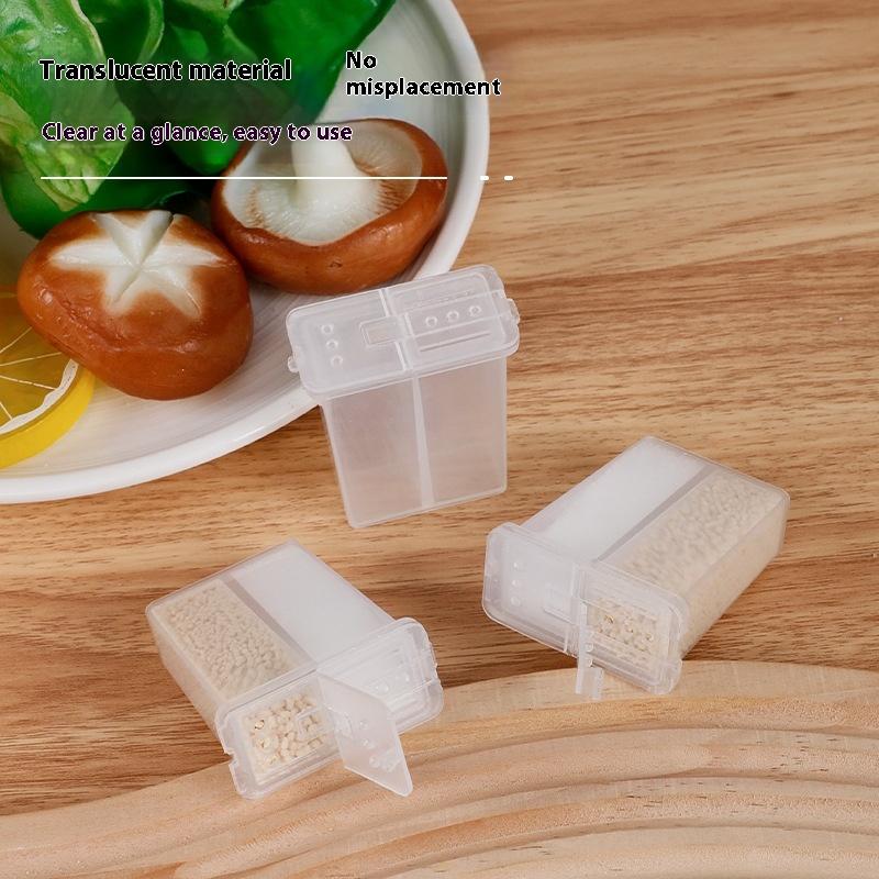 2in1 Camping Seasoning Shaker Multi-Purpose Spice Jar With Lid 2-Compartment For Outdoor BBQ Cooking Salt Pepper Storage Box