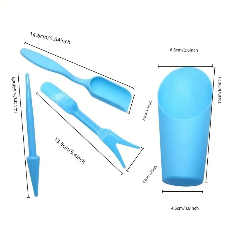 5pcs/set, Plastic Durable Bucket Shovel Potted Cultivation Cylinder MeatPlant Soil Shovel Garden Tools Mini Garden Planting Tool