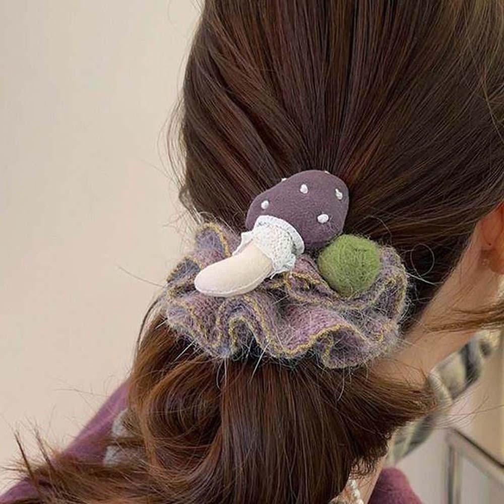 Embroidered Cartoon Animal Hair Rope Large Intestine Circle Bun Rubber Bands Horse Scrunchie  Women