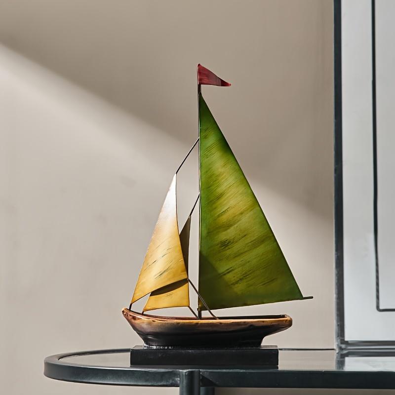 

Creative Smooth Sailing Ship Model Decor for Living Room TV Cabinet Wine Bar Office Desk Luxury Ornament зелёный