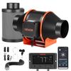 VEVOR Inline Duct Fan Kit Carbon Filter, 349 M³/h 101.6 Mm EC Motor Exhaust Ventilation Fan with 10-Speed, PWM Controller, App Control, Timer