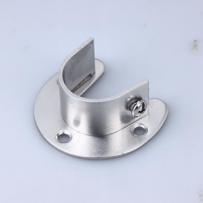 1/2Pcs Curtain Rod Tube Hook Fixed Support Bracket Seat Stainless Steel Flange Seat Wardrobe Hanger Rod Fixing Hardware Parts