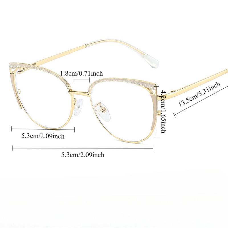 Senior Cat Eye Metal Optical Glasses Women Men Trend Brand Design Computer Eye Protection Blue Light Blocking Eyeglasses