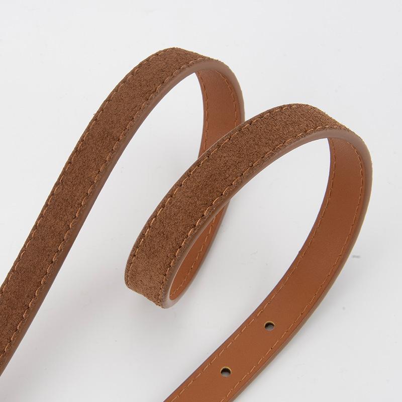 Frosted Reverse Velvet Cowhide Belt for Women Casual Style Alloy Pin Buckle Decorative Skirt Jeans Belt Genuine Leather Belt for Women