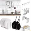 1PC Stainless Steel Telescopic Rack Folding Kitchen Storage Dish Rack Multifunctional Pot Lid Storage Rack