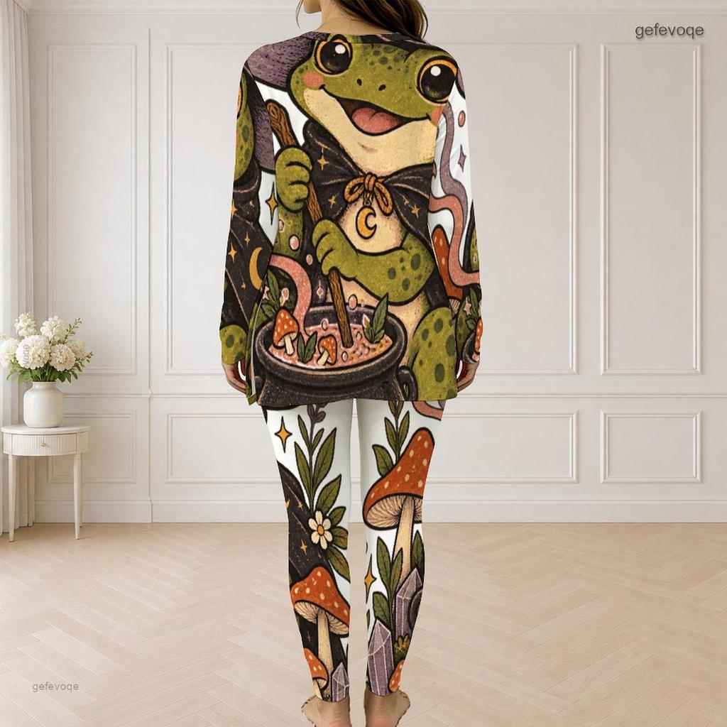 Women Plus Size Halloween Printed Half Zip Long Sleeve Longline Top And Fitted Pants Two Piece Set