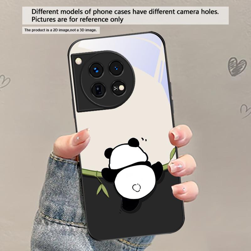 Cute and Adorable Panda For OnePlus Ace 2 3 2V 5 Pro Nord CE 2T 2 3 Lite N20 N30 6 7T 8 T 9 10 Pro 11R 12R 13R Glass Phone Case