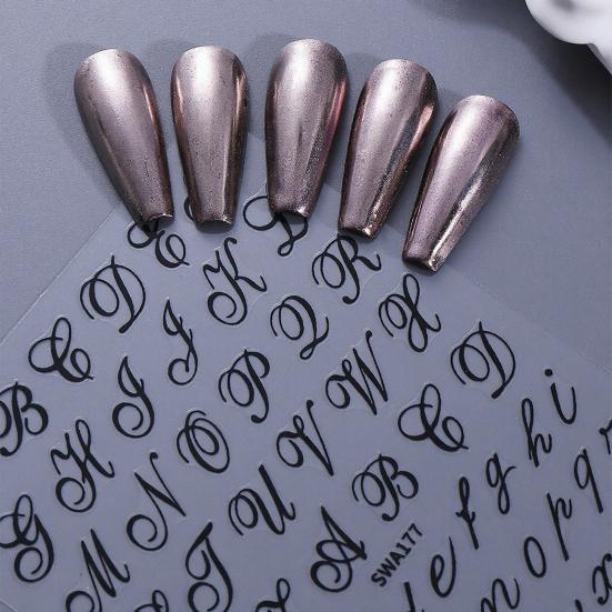 Yousheng English Letter Nail Art Stickers Self-adhesive DIY Alphabet Manicure Decoration Decals Women Nail Accessories for Home