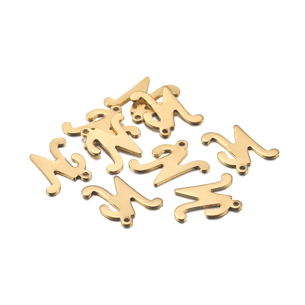 30Pcs Gold Color Stainless steel English Alphabet Letters Charms Pendants A-Z DIY Craft Bracelet Jewelry Making Accessories