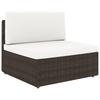 Modular 2 Seater Sofa Poly Rattan Brown