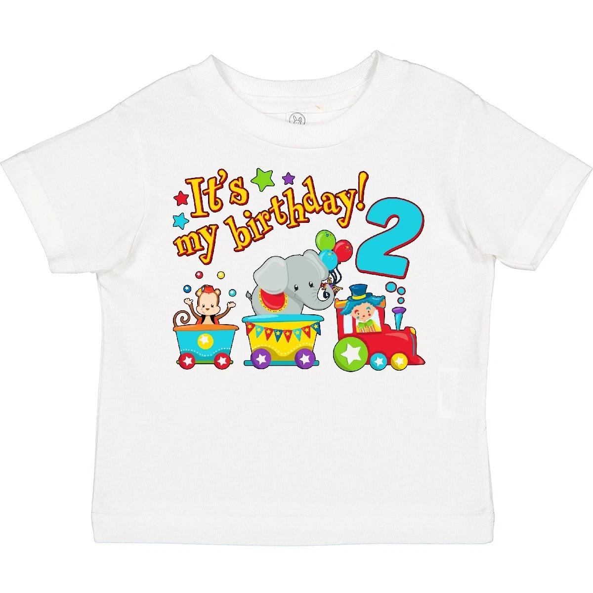 Inktastic It s My Birthday- Circus Train 2nd Birthday Toddler kids boys T-Shirt Birthdays 130