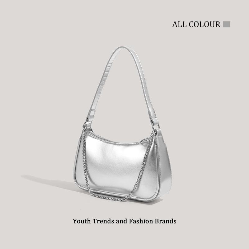 Trendy Chain Single-shoulder Underarm Bag, High-end Crescent-shaped Bag, Fashionable Crossbody Bag