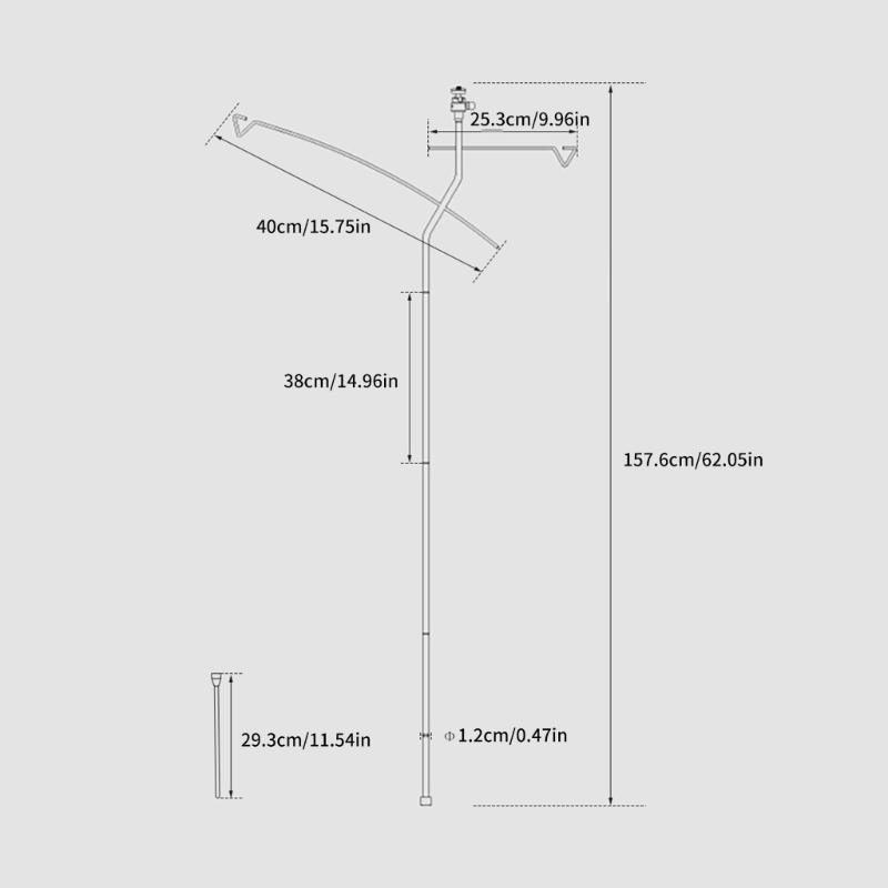 Regulable Height Camping Lamp Poles Light weight Outdoor Hanging Lamp Stand for Hiking Fishing Backpacking