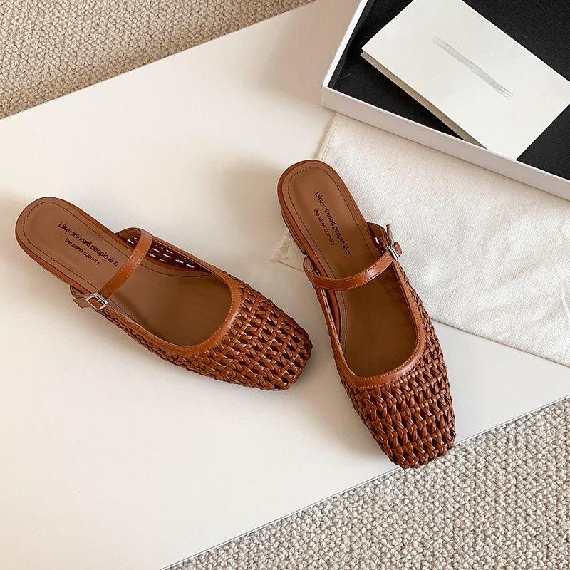 

Breathable~ 3cm thick heel light mouth sandals women s leather hollowed out summer Mary Jane bag head wearing sandals 39 темно-коричневого