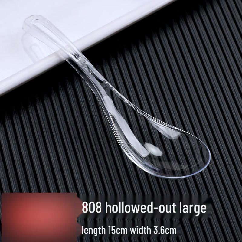 ZISIZ Schwarz 15cm Einweg-Plastiklöffel Kristall