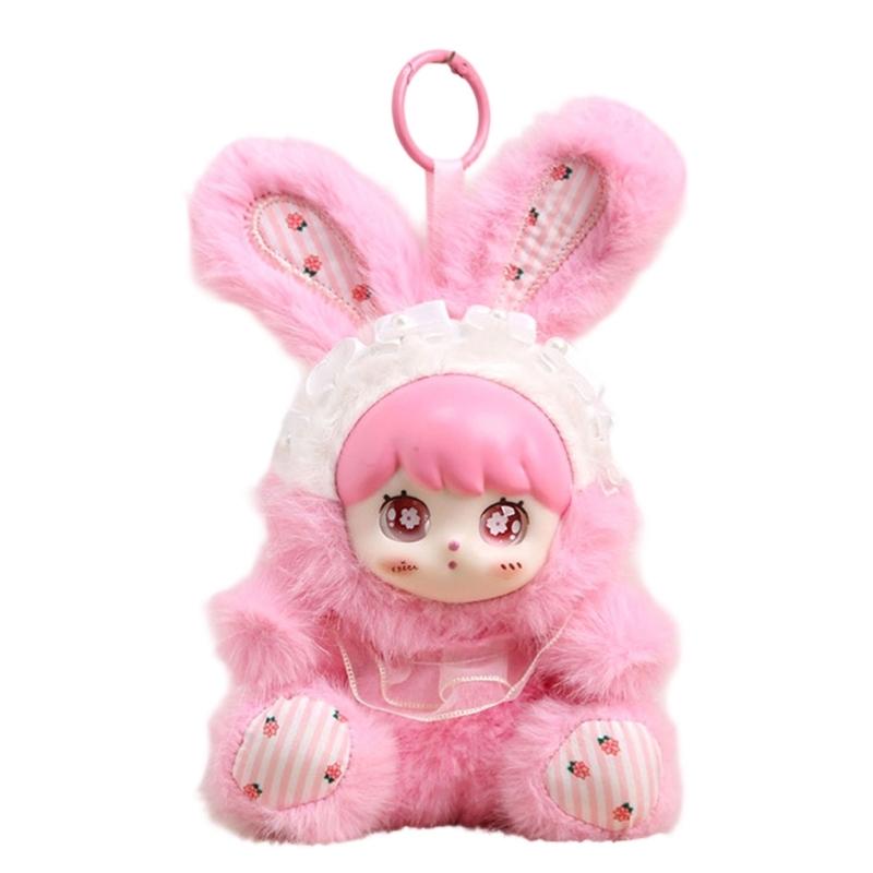 Cute Rabbit Plush Keychain Soft Vinyls Toy With PP Cotton Filling Key Chain For Bags And Car Decors 20cm Height