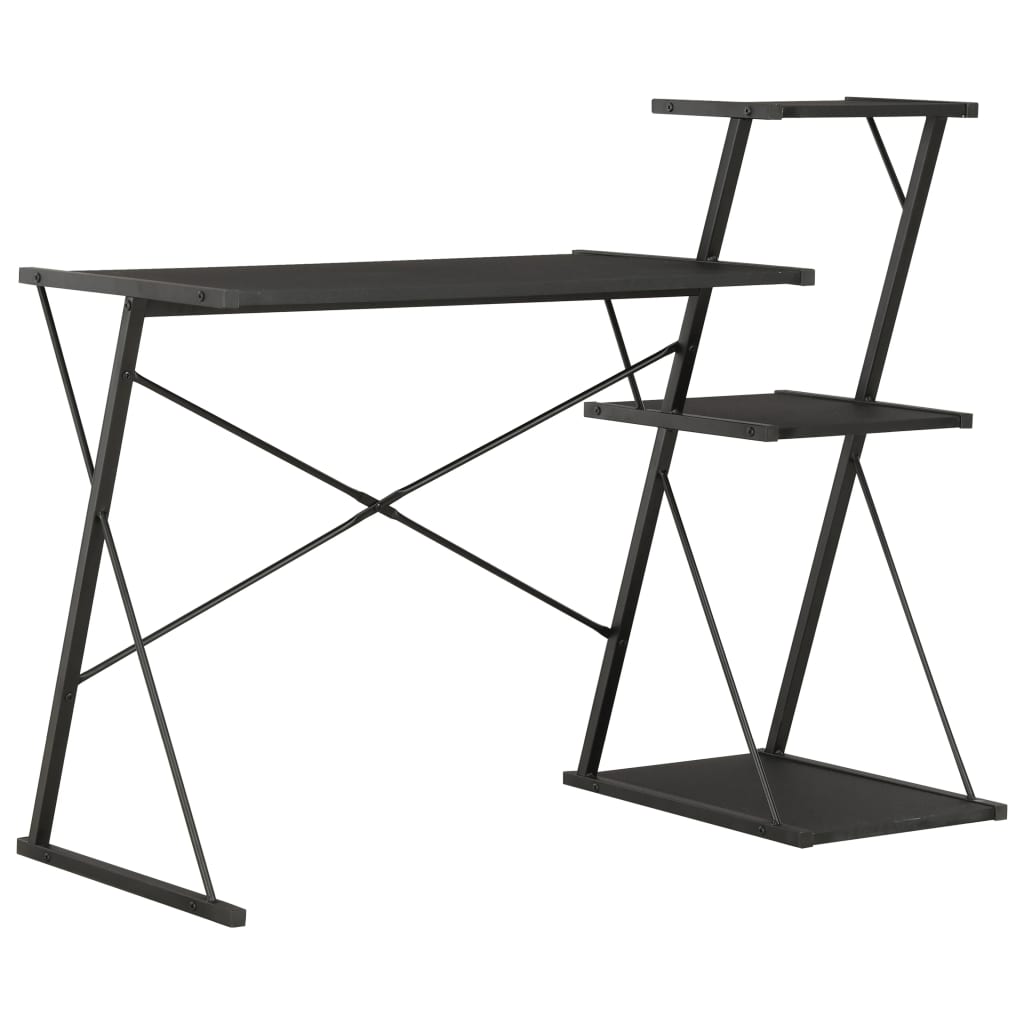 Black Desk with Shelf 116*50*93 cm