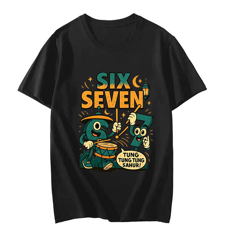 Funny Six Seven 67 Brainrot Print Fashion T Shirt Unisex Women Fashion Gaming Meme TShirt Y2k Casual Short Sleeve Tee Tops Clothes