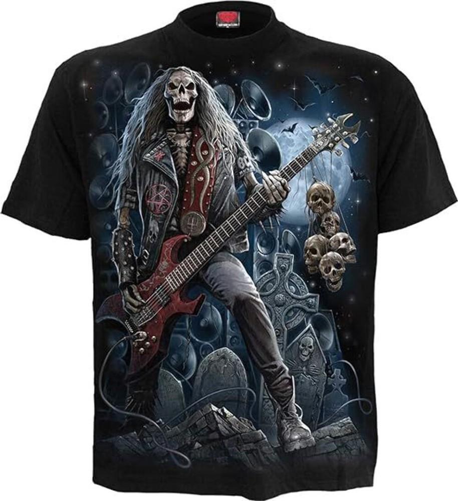 

Grim Rocker Mens T-Shirt by Spiral Direct Reaper Rock Music Heavy Metal Unisex T-Shirt L