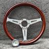 14 Zoll 358mm Klassisches Holzlenkrad Universelles Rennsport-Sportlenkrad 74mm Lochkreis