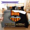 Name Custom Valencia CF Pattern Bedding Set Quilt Cover Pillowcase Home Decor Gift (1 * Duvet Cover + 2 * Pillowcase, Without Core)