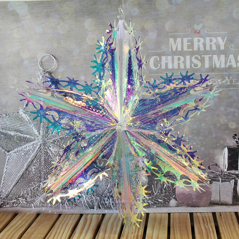 Seven-Color Gradient Flower Ball: Neon Film Snowflake Decoration for Parties & Events