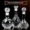 European Crystal XO Glass Decanter: Transparent Whiskey and Wine Bottle