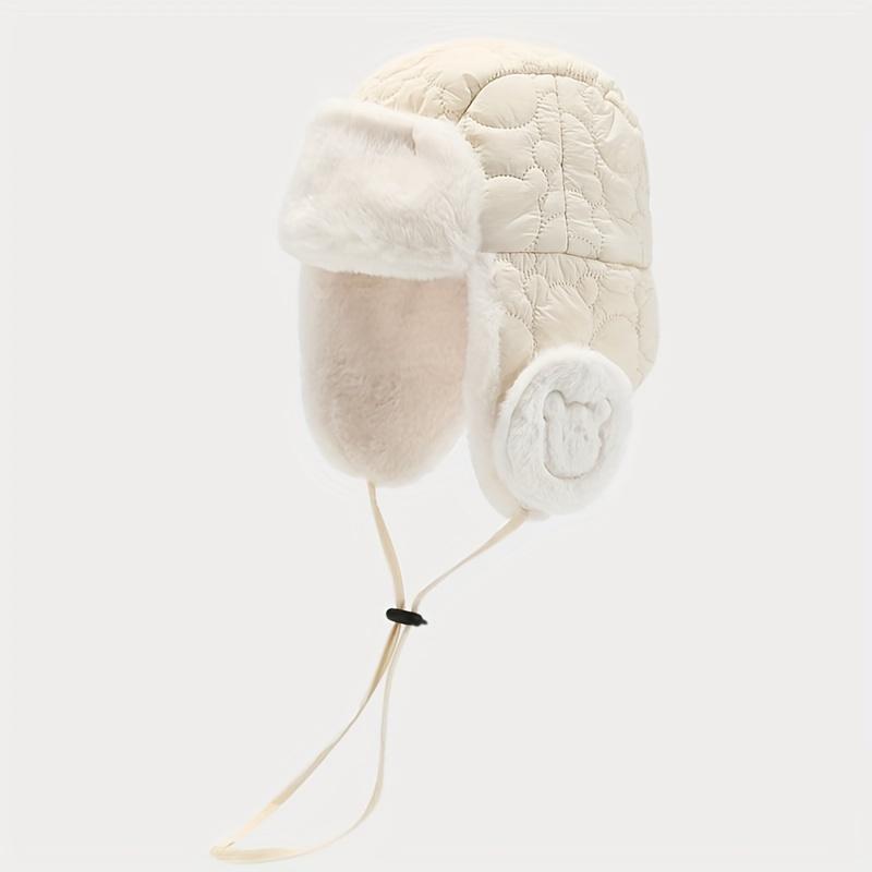 1pc Youngsters's Hats Winter Boys' Plush Lei Feng Hats, Girls Warm Ear Protective Hats, Thick Windproof Pullover Hats
