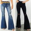 Damenmode, lässig, einfarbig, bedruckt, Hosen und Caprihosen