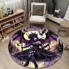 Playful Round Halloween Multicolor Floor Rug, Non-Slip Floor Mat for Laundry Room