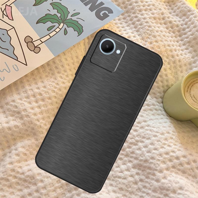 

Чехол со стальной печатью и текстурой шлифованного металла для Realme C67 C63 C55 C51 C75 C61 C53 C35 C65 C71 11 12 13 14 15 Pro Plus GT6 GT7 Pro Realme C61