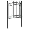 EMMEN Wrought Iron Garden Gate with Ornamental Spikes 125 X 100 Cm
