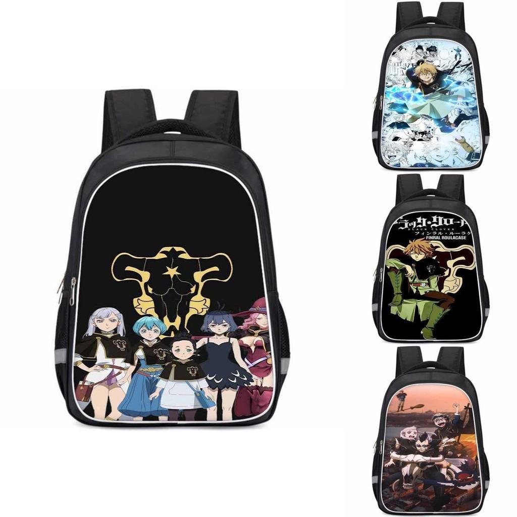 Černý čtyřlístek Velkokapacitní lehký školní batoh pro děti chlapce a dívky Oxfordová látka