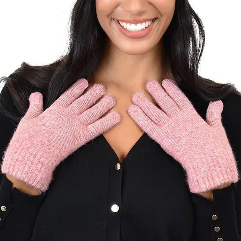 Winter Adult Warm Gloves For Women, Versatile And Warm, Knitted With Thick Fleece And Touchscreen Technology.