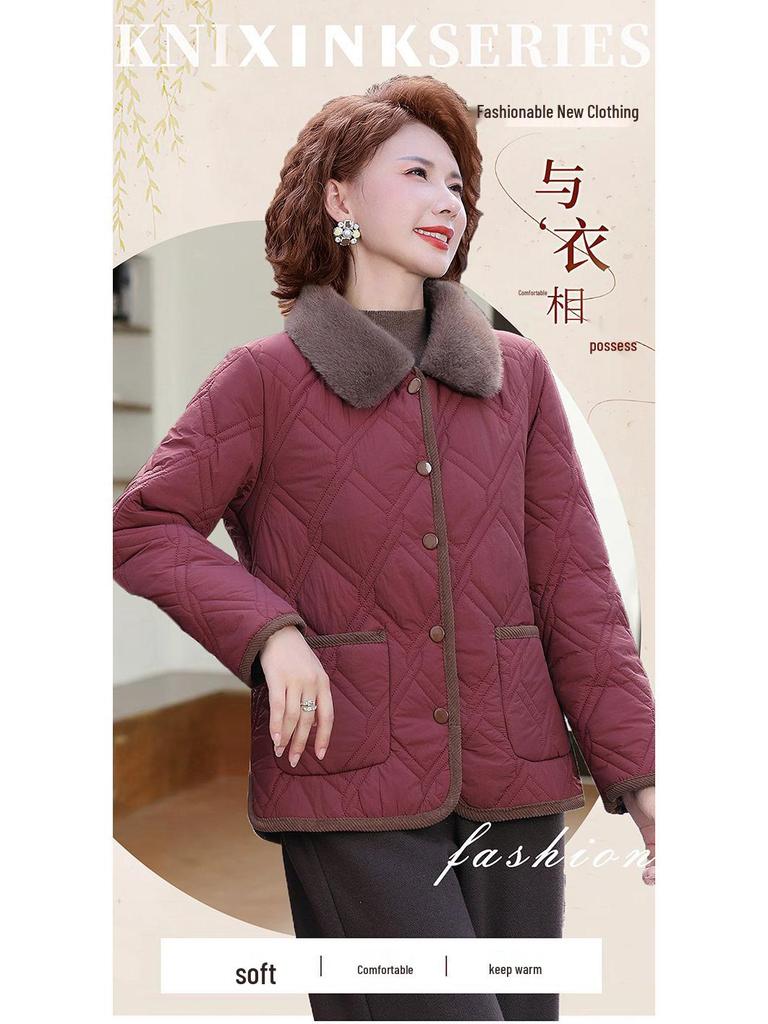 Women's Plus Size Velvet-Padded Winter Outerwear: Thick, Warm, Fashionable Top
