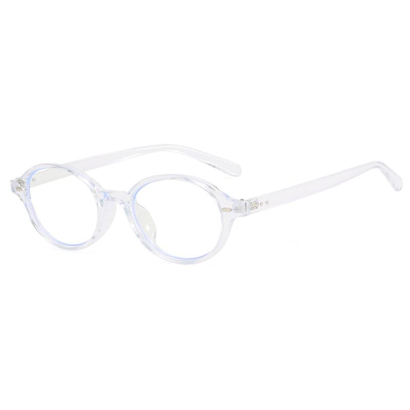 Women's Student Commuter Travel Glasses Anti-Blue Light Fashion Personality Retro Artistic Classic Oval Plain Glasses