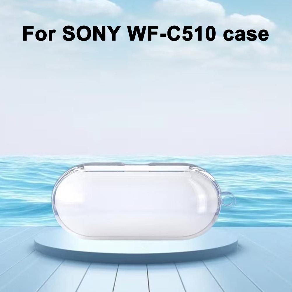 Transparent Case For Sony WF-C510 Case Cover Clear with Earbuds Case Protective Carabiner TPU S U8E1