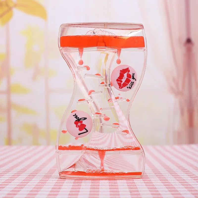 Hourglass Timer Moving Drip Oil Liquid Bubble Kids Toy Home Office Desk Decor Home Decorations Household Supplies