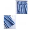 Jeans in Lino da Donna Estivi Vita Alta Casual Vestibilità Larga Gamba Larga Pantaloni Svasati