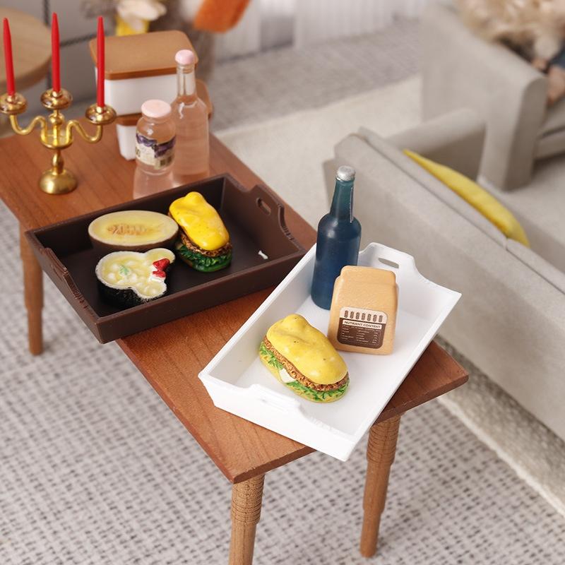 1Pc Life Scene Doll House Simulation Furniture Model Accessories 1:12 Scale Dollhouse Dinner Plate Model Decor Toys&
