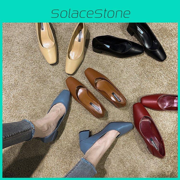 Womens Mid Heeled Pumps With Artificial Pu Material And Casual Style