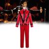 Michael Jackson Cosplay Costume Red Leather Jacket And Pants For Stage Performers