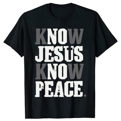 Ken Jezus Ken Vrede T-shirt Geloof in God Christelijk Christus Religieus T-shirt Print Zomer Korte Mouw Shirt Mannen