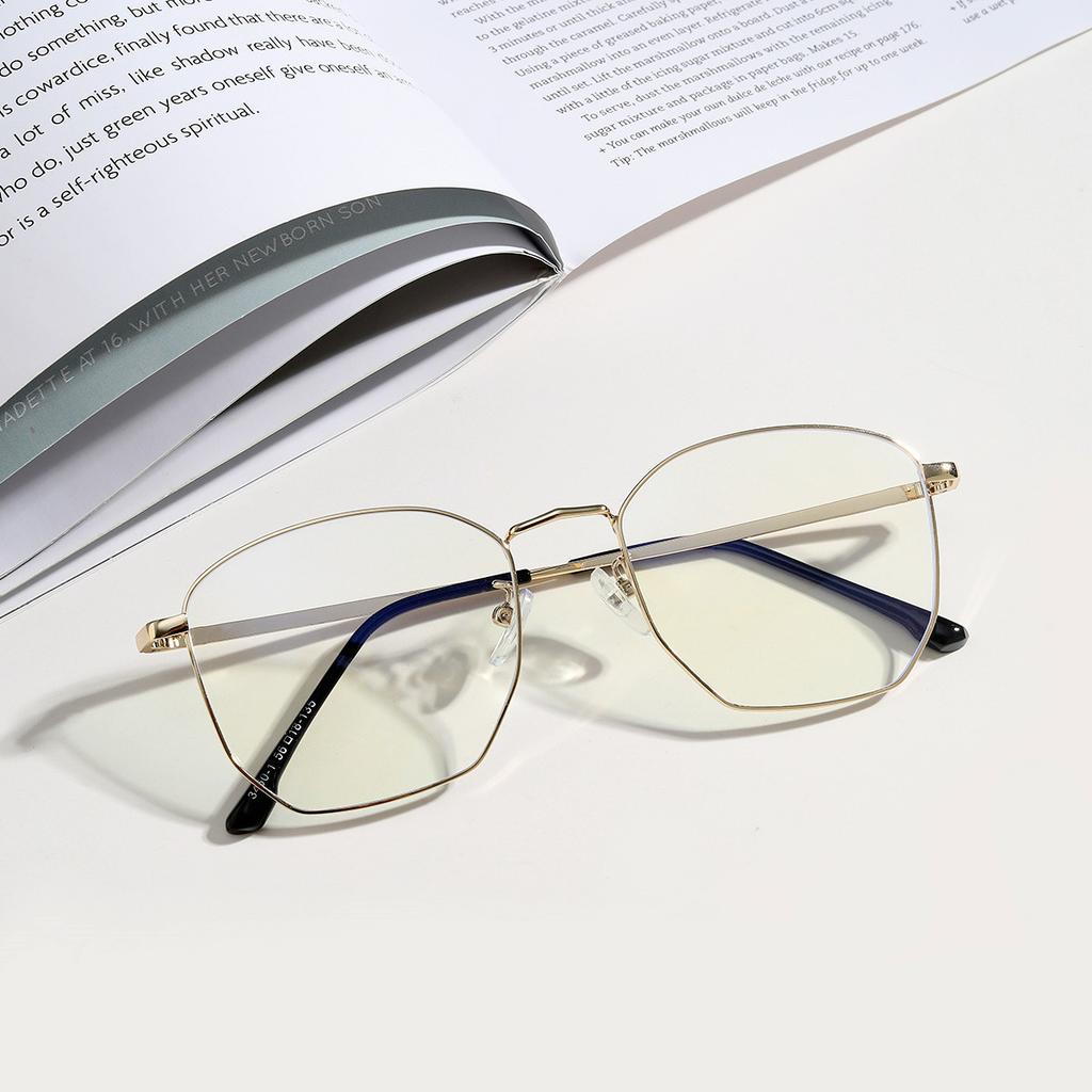 Glasses 3460 Large Frame Irregular Round Thin Frame Flat Mirror