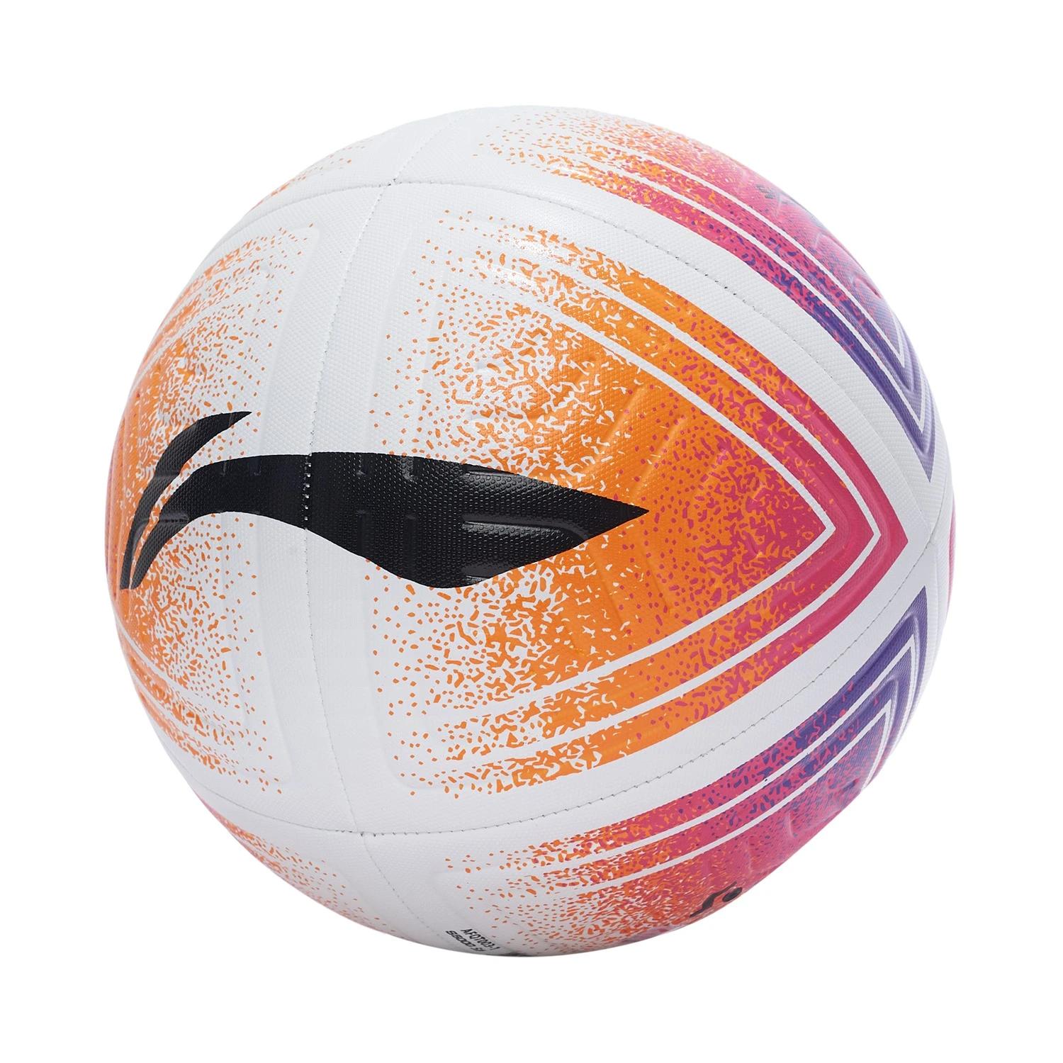 Li Ning Size 5 Soccer Ball TPU Machine Stitched Soccer Ball Unisex White Orange AFQT003-1 Size 5 Ball