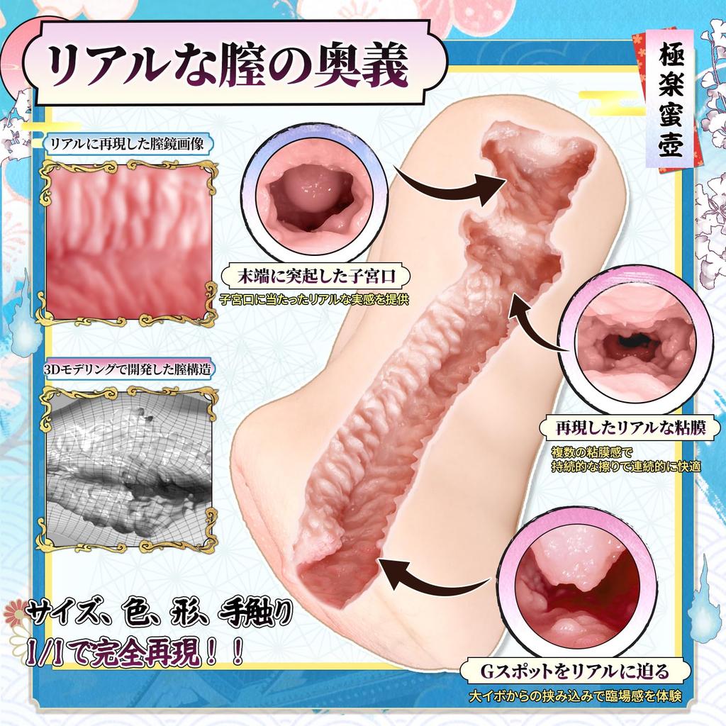 Gokuraku Silicone Realistic Interior and High Reduced Oil Soft and Supple Popular For Easy to Adult soulove Onahole, Onahole, Mitsubo, 100% Material,