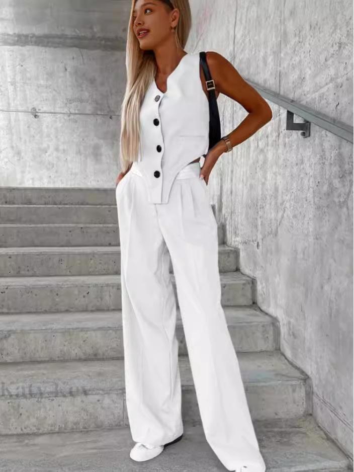 2024 Women's Cross-Border Casual Vest Fashion Set